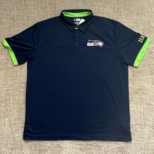Seattle Seahawks NFL Polo Shirt Men’s 2XL Blue Green Embroidered Logo NWT